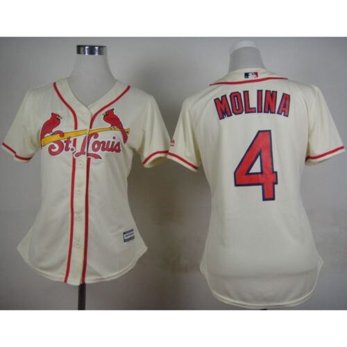 68632480680d0_1 Cardinals #4 Yadier Molina Cream Alternate Women's Stitched MLB Jersey
