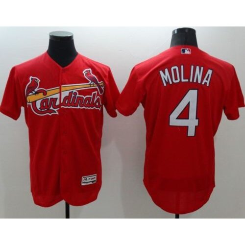 68632485a7720_1 Cardinals #4 Yadier Molina Red Flexbase Authentic Collection Stitched MLB Jersey