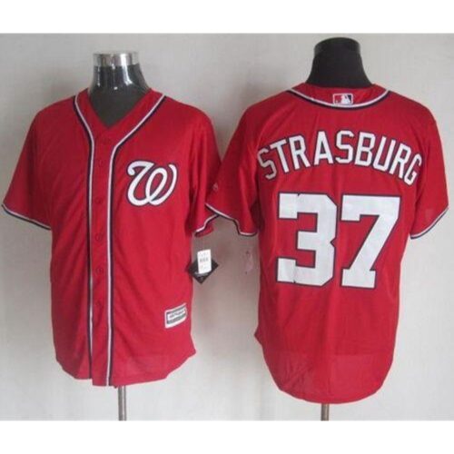 6863249785f90_1 Nationals #37 Stephen Strasburg Red New Cool Base Stitched MLB Jersey
