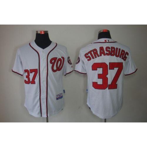 686324a61b7a4_1 Nationals #37 Stephen Strasburg Stitched White MLB Jersey