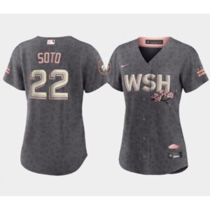 686324b6b4e6e_1 Women's Washington Nationals #22 Juan Soto 2022 Grey City Connect Cherry Blossom Stitched Jersey(Run Small)