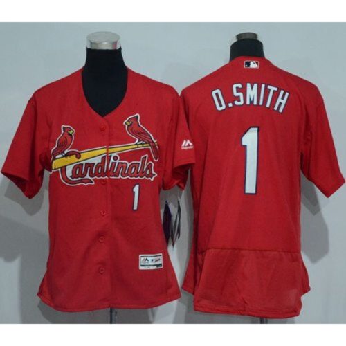 686324c6e74e2_1 Cardinals #1 Ozzie Smith Red Flexbase Authentic Women's Stitched MLB Jersey