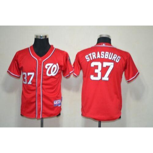 686324c95e1d3_1 Nationals #37 Stephen Strasburg Red Stitched Youth MLB Jersey