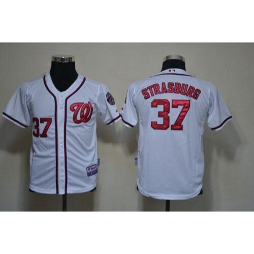 686324cf6fabe_1 Nationals #37 Stephen Strasburg White Cool Base Stitched Youth MLB Jersey