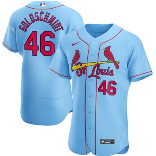686324d4a5b4a_1 Men's St. Louis Cardinals #46 Paul Goldschmidt Blue Flex Base Stitched Jersey