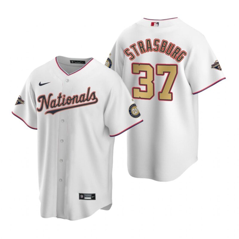 686324daa0eeb_1 Men's Washington Nationals #37 Stephen Strasburg White 2020 Gold Program Stitched Championship Jersey