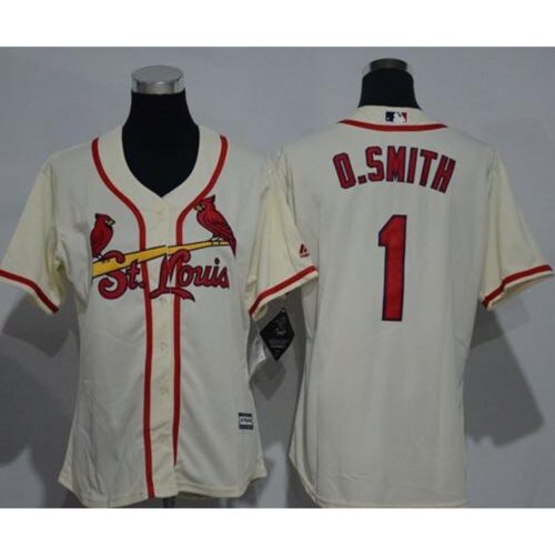 686324e906238_1 Cardinals #1 Ozzie Smith Cream Alternate Women's Stitched MLB Jersey