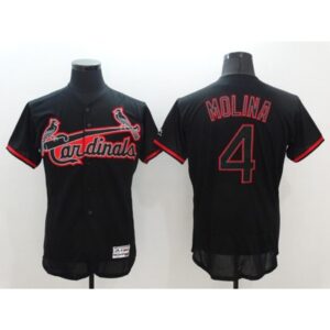 686324eb6664f_1 Cardinals #4 Yadier Molina Black Fashion Flexbase Authentic Collection Stitched MLB Jersey