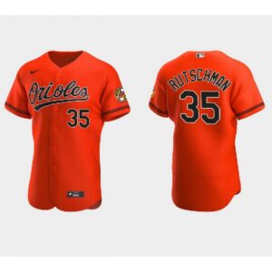 686324fe8bf80_1 Men's Baltimore Orioles #35 Adley Rutschman Orange Flex Base Stitched Baseball Jersey