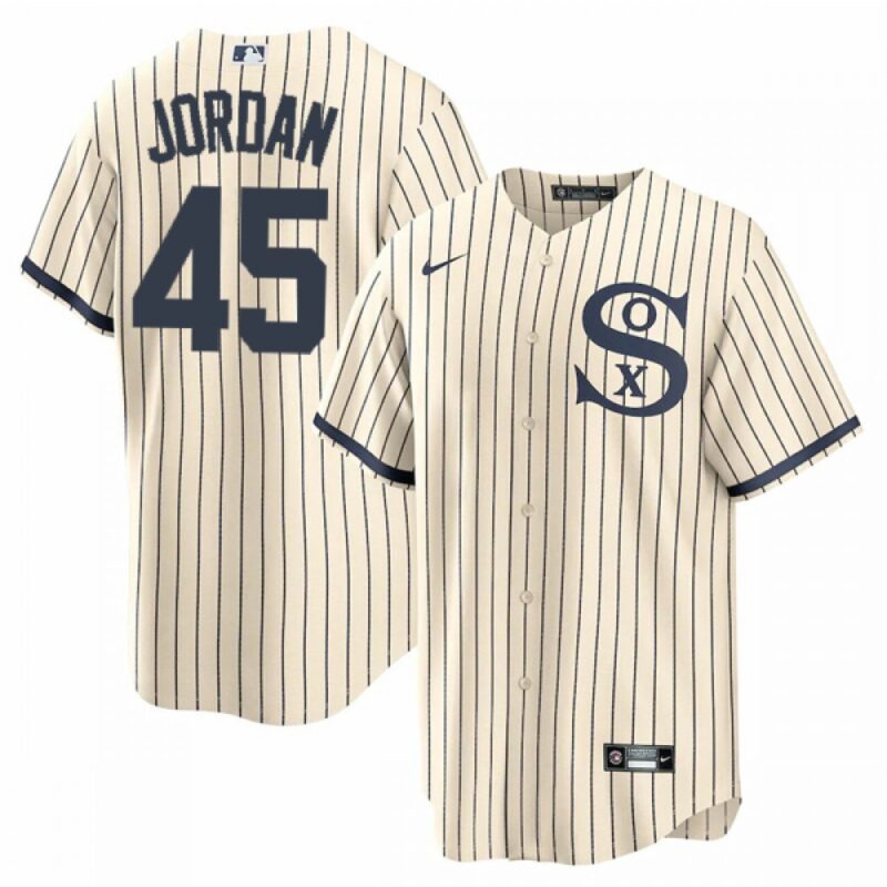 6863257db21b7_1 Men's Chicago White Sox #45 Michael Jordan 2021 Cream/Navy Name&Number Field of Dreams Cool Base Stitched Jersey