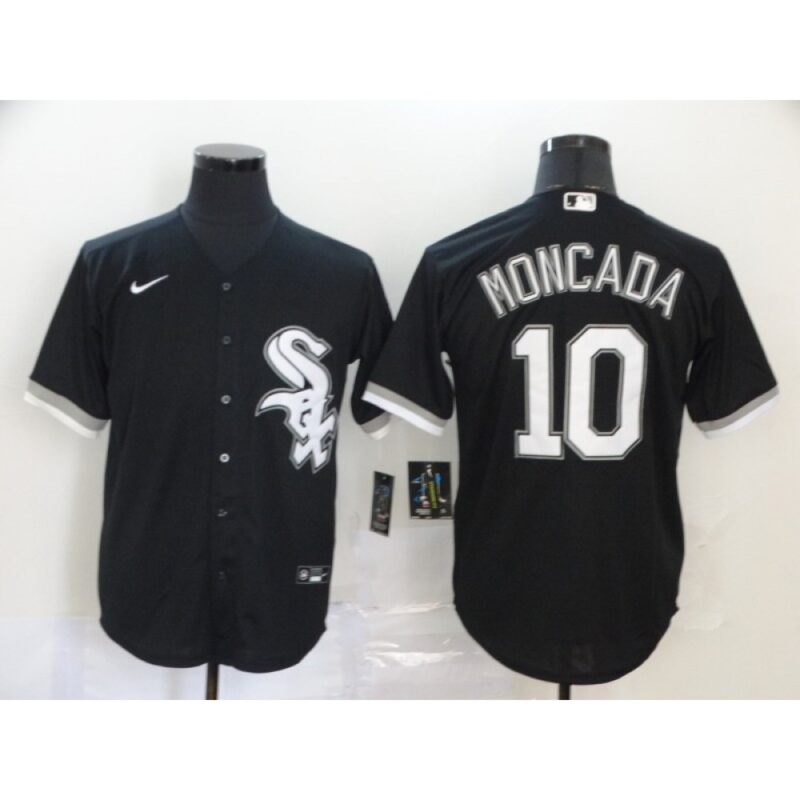 686325c3339a2_1 Men's Chicago White Sox #10 Yoan Moncada Black Cool Base Stitched MLB Jersey