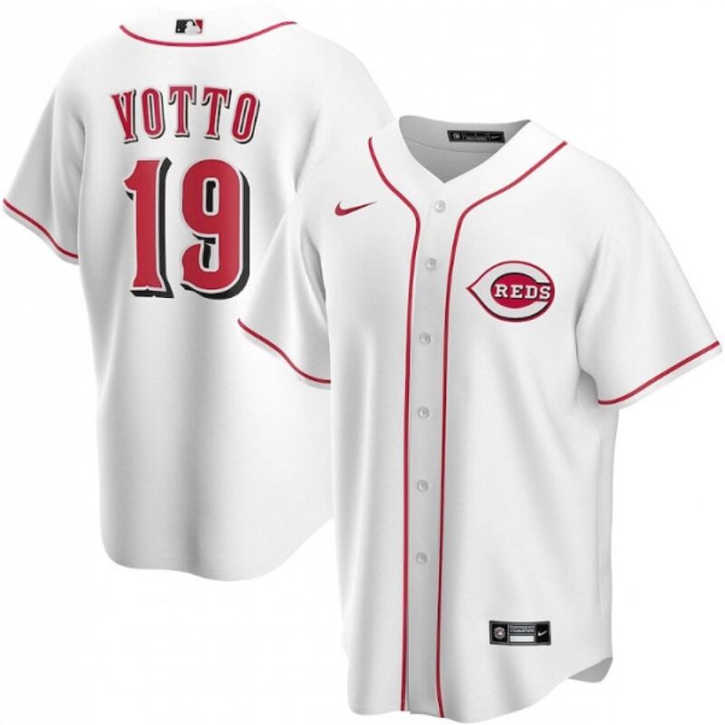686325e3b5494_1 Men's Cincinnati Reds #19 Joey Votto White Stitched Baseball Jersey