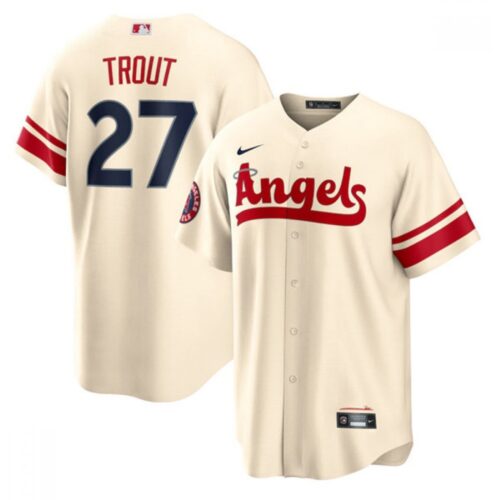 6863267a6869d_1 Youth Los Angeles Angels #27 Mike Trout 2022 Cream City Connect Stitched Jersey