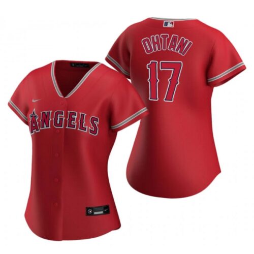 68632691cc682_1 Women's Los Angeles Angels #17 Shohei Ohtani Red Stitched Baseball Jersey(Run Small)