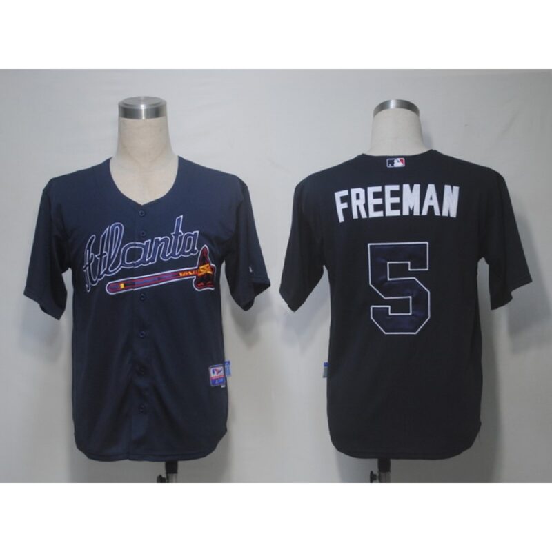 686327095db1e_1 Braves #5 Freddie Freeman Blue Cool Base Stitched MLB Jersey