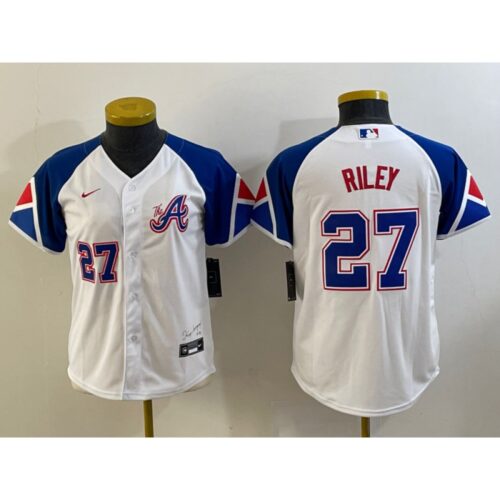 6863273a1f009_1 Women's Atlanta Braves #27 Austin Riley White 2023 City Connect With Patch Stitched Baseball Jersey(Run Small)