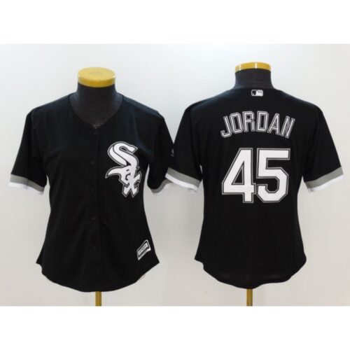 6863278b369cf_1 Women's Chicago White Sox #45 Michael Jordan Black Stitched Jersey(Run Small)