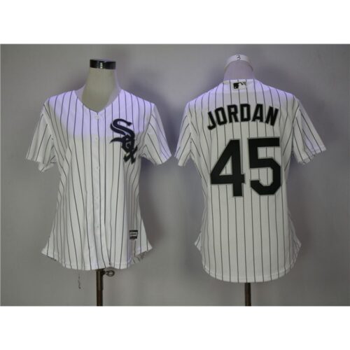 6863278d8b173_1 Women's Chicago White Sox #45 Michael Jordan White Cool Base Stitched MLB Jersey
