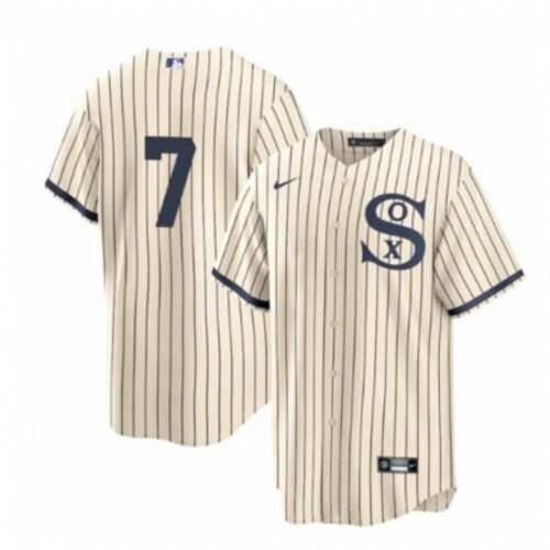 686327901b20e_1 Youth Chicago White Sox #7 Tim Anderson 2021 Cream/Navy Name&Number Field of Dreams Cool Base Stitched Jersey