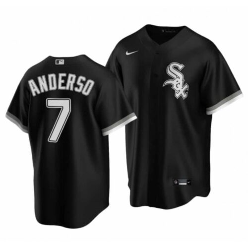 68632792a919c_1 Youth Chicago White Sox #7 Tim Anderson Black Cool Base Stitched Jersey