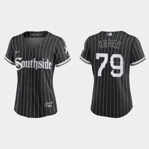 686327aec95cb_1 Women's Chicago White Sox #79 Jose Abreu 2021 Black Connect city Stitched Jersey(Run Small)