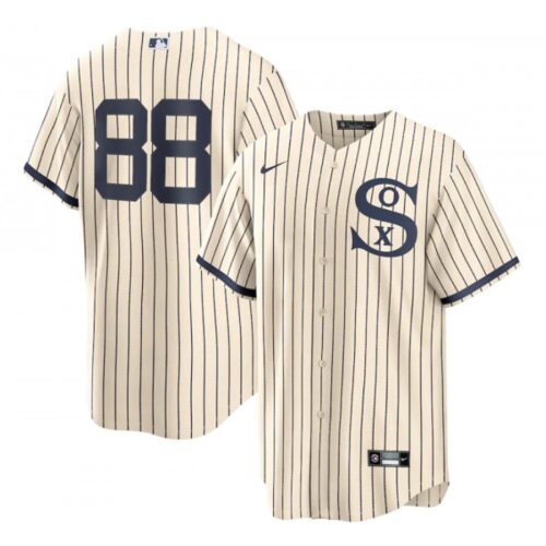 686327b408dd4_1 Men's Chicago White Sox #88 Luis Robert 2021 Cream/Navy Field of Dreams Cool Base Stitched Jersey