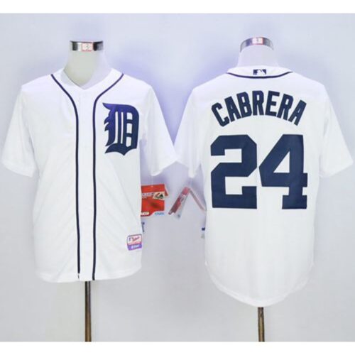 68632804b25c6_1 Tigers #24 Miguel Cabrera Stitched White MLB Jersey
