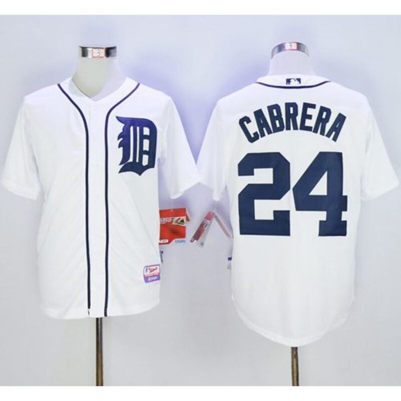68632804b25c6_1 Tigers #24 Miguel Cabrera Stitched White MLB Jersey