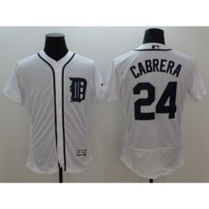 68632807be215_1 Tigers #24 Miguel Cabrera White Flexbase Authentic Collection Stitched MLB Jersey