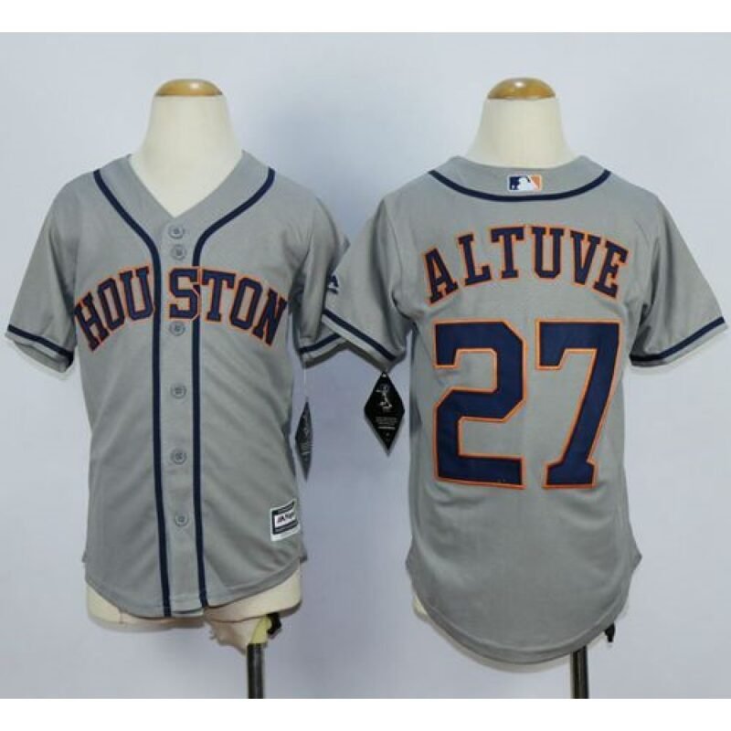 Astros #27 Jose Altuve Grey Cool Base Stitched Youth MLB Jersey