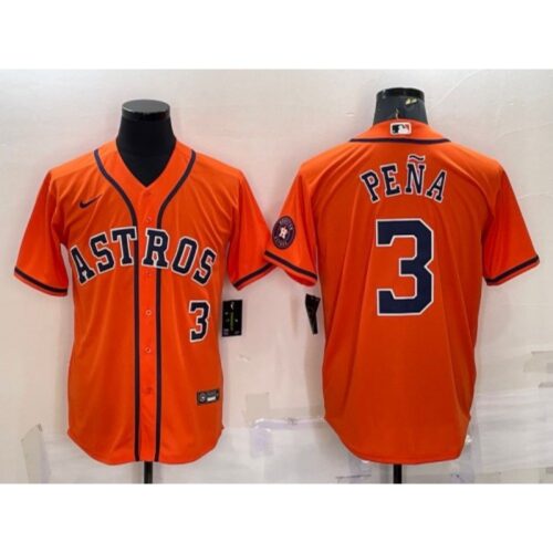 686328376133d_1 Toddler Houston Astros #3 Jeremy Pena Orange With Patch Stitched Baseball Jersey