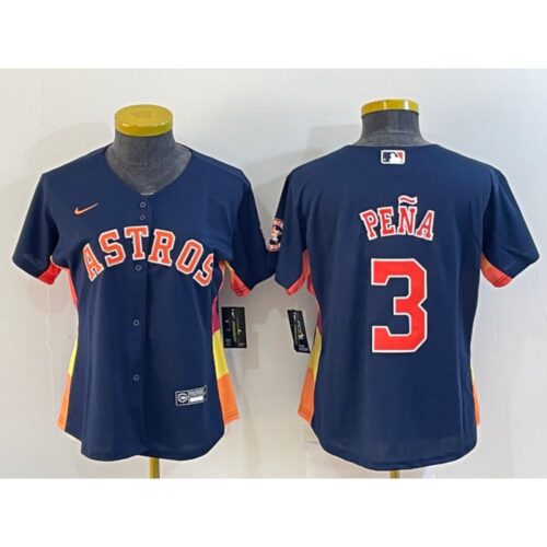 68632843a6979_1 Women's Houston Astros #3 Jeremy Pena Navy With Patch Cool Base Stitched Baseball Jersey(Run Small)