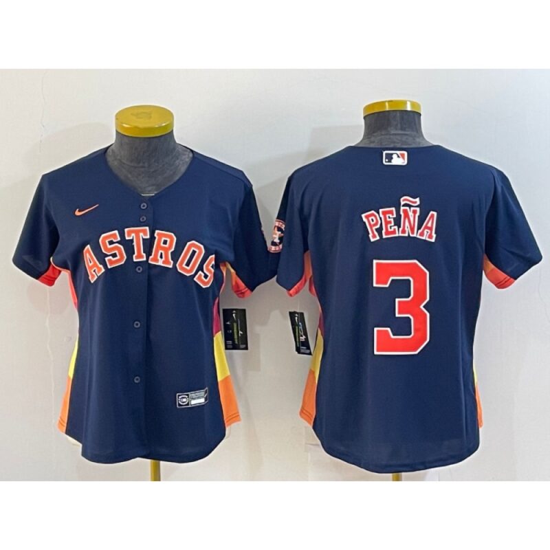 68632843a6979_1 Women's Houston Astros #3 Jeremy Pena Navy With Patch Cool Base Stitched Baseball Jersey(Run Small)