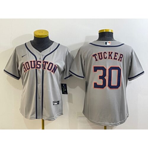 6863288f0202e_1 Women's Houston Astros #30 Kyle Tucker Gray Cool Base Stitched Baseball Jersey(Run Small)