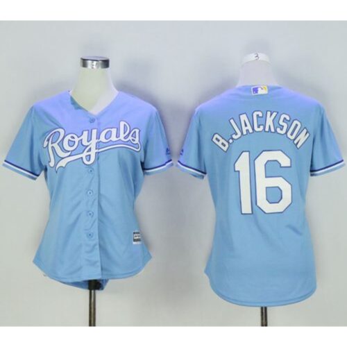 686328bd156b5_1 Royals #16 Bo Jackson Light Blue Women's Alternate 1 Stitched MLB Jersey