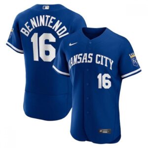 686328c46930c_1 Men's Kansas City Royals #16 Andrew Benintendi Blue Flex Base Stitched Jersey