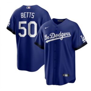 686328ea08df0_1 Men's Los Angeles Dodgers #50 Mookie Betts 2021 Royal City Connect Cool Base Stitched Baseball Jersey