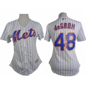 6863290f488e0_1 Mets #48 Jacob deGrom White(Blue Strip) Women's Home Stitched MLB Jersey