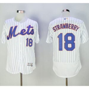 68632911bec40_1 Mets #18 Darryl Strawberry White(Blue Strip) Flexbase Authentic Collection Stitched MLB Jersey