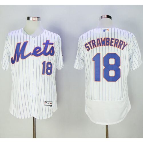 68632911bec40_1 Mets #18 Darryl Strawberry White(Blue Strip) Flexbase Authentic Collection Stitched MLB Jersey