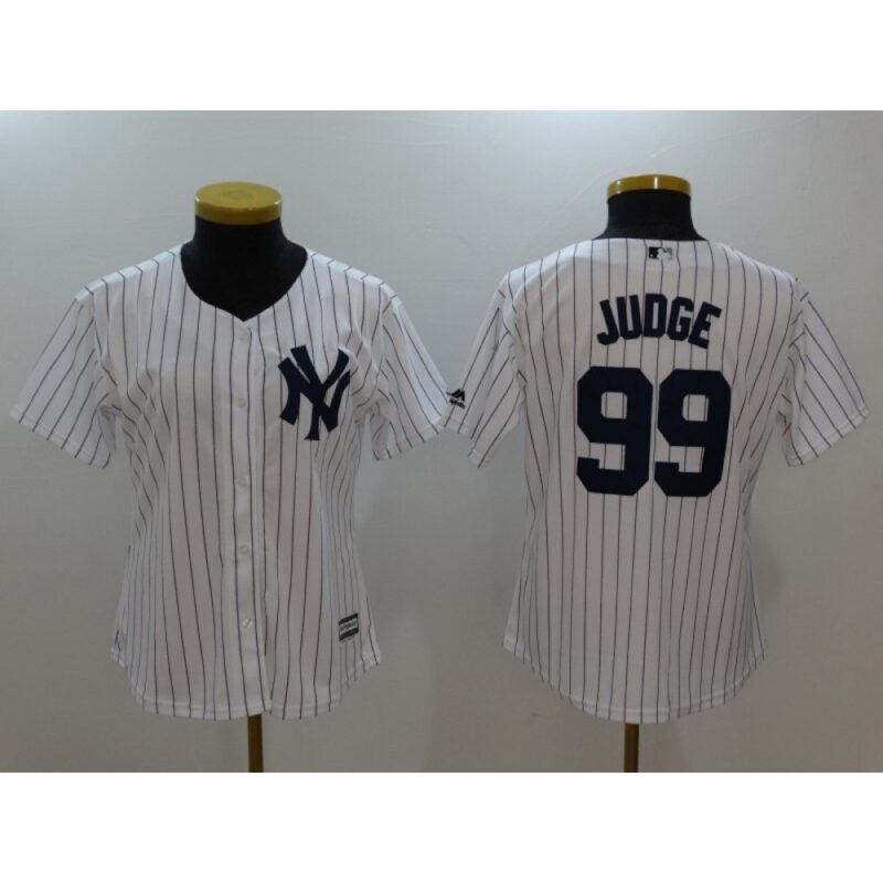 68632917d4172_1 Women's New York Yankees #99 Aaron Judge White Cool Base Stitched MLB Jersey(Run Small)
