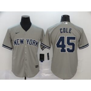 6863291ccf697_1 Men's New York Yankees #45 Gerrit Cole 2020 Grey Cool Base Stitched MLB Jersey