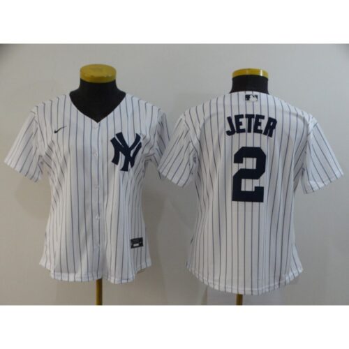 68632930bbfa6_1 Women's New York Yankees #2 Derek Jeter White Cool Base Stitched MLB Jersey(Run Small)