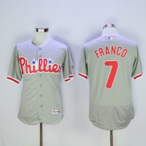 68632958eeecd_1 Phillies #7 Maikel Franco Grey Flexbase Authentic Collection Stitched MLB Jersey