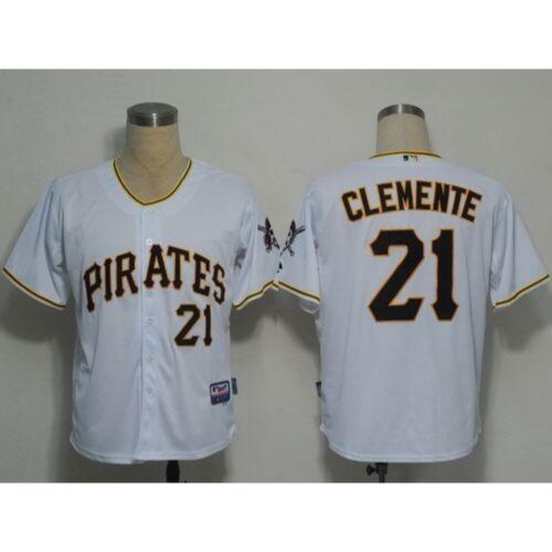 6863295bd687f_1 Pirates #21 Roberto Clemente White Cool Base Stitched MLB Jersey
