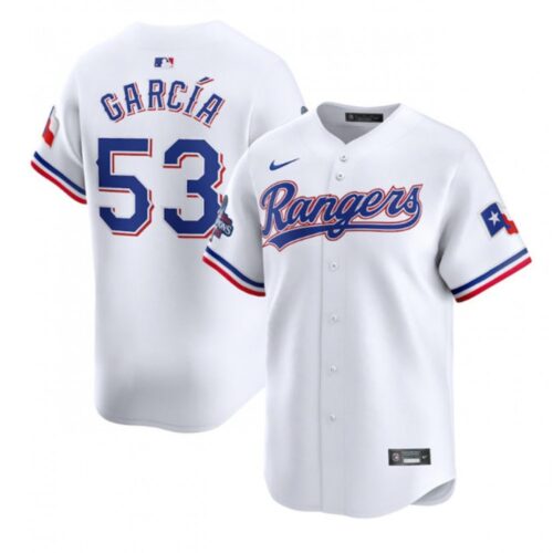6863299e2985d_1 Men's Texas Rangers #53 Adolis Garcia White 2023 World Series Champions Stitched Baseball Jersey