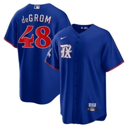 686329b66b65a_1 Men's Texas Rangers #48 Jacob DeGrom Royal 2023 City Connect Stitched Baseball Jersey