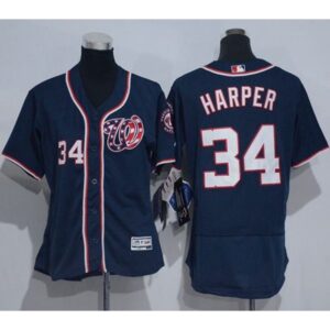 686329d26f986_1 Nationals #34 Bryce Harper Navy Blue Flexbase Authentic Women's Stitched MLB Jersey