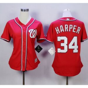686329d4e80ab_1 Nationals #34 Bryce Harper Red Alternate 1 Women's Stitched MLB Jersey