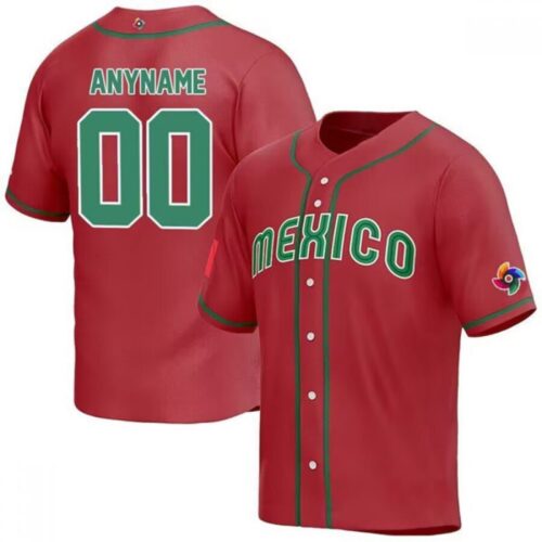 686329e9402f2_1 Men's Mexico Baseball ACTIVE PLAYER Custom 2023 Red World Baseball Classic Stitched Jersey